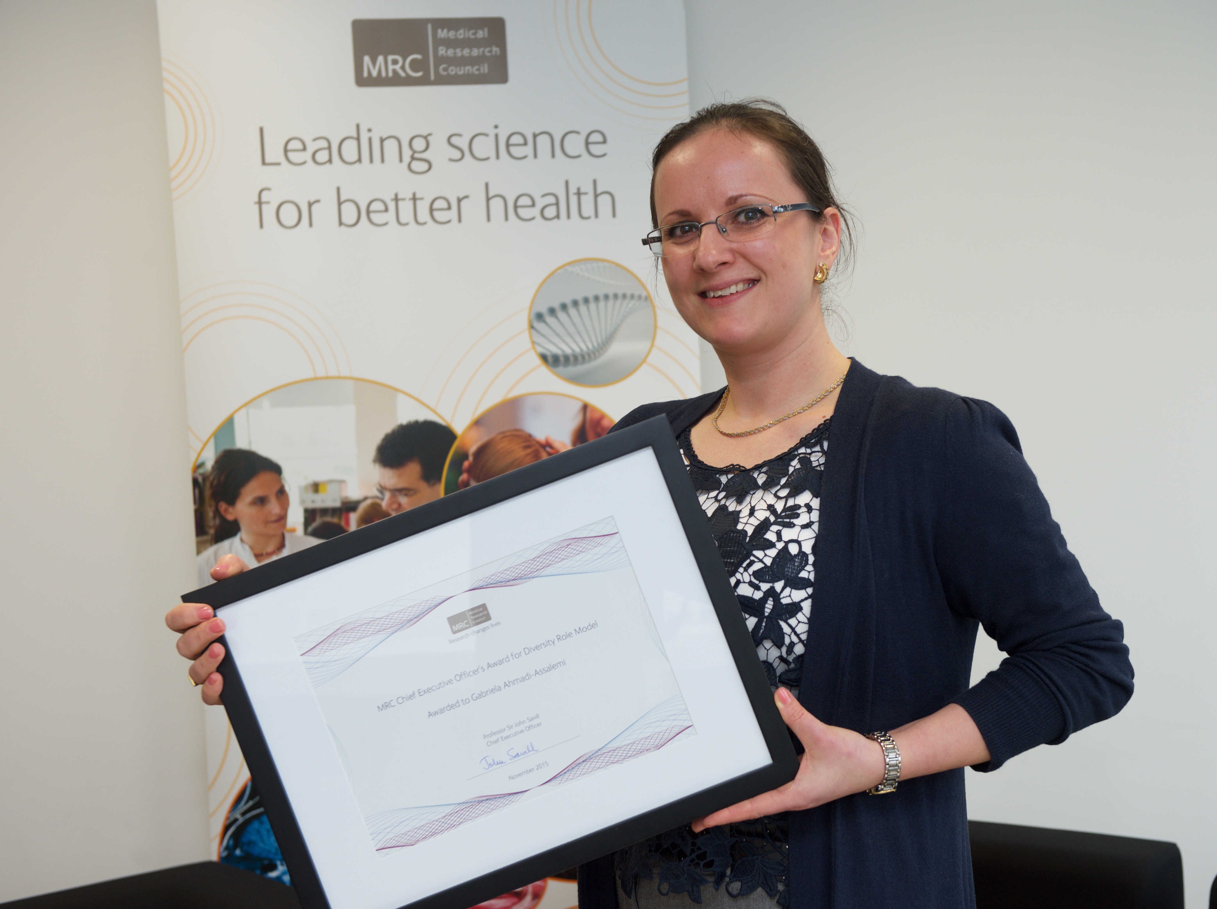 Gabriela with Award